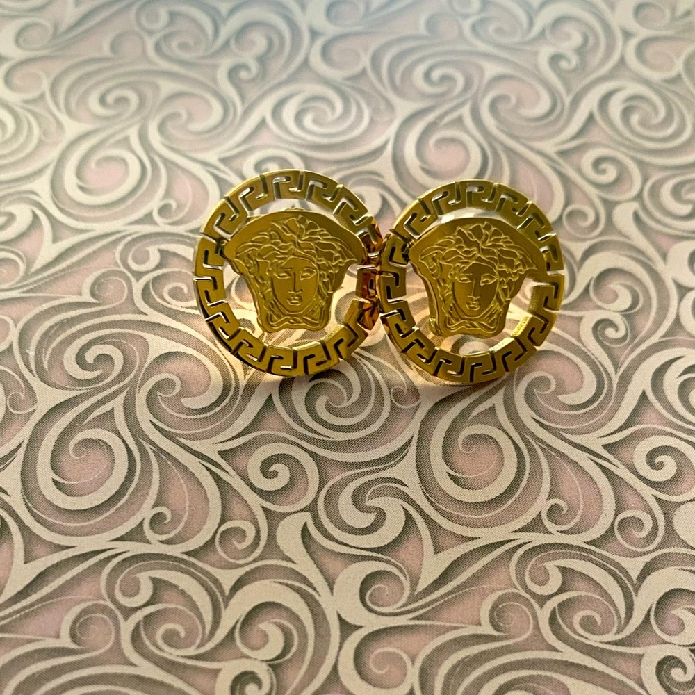 Versace stud earrings NWOT